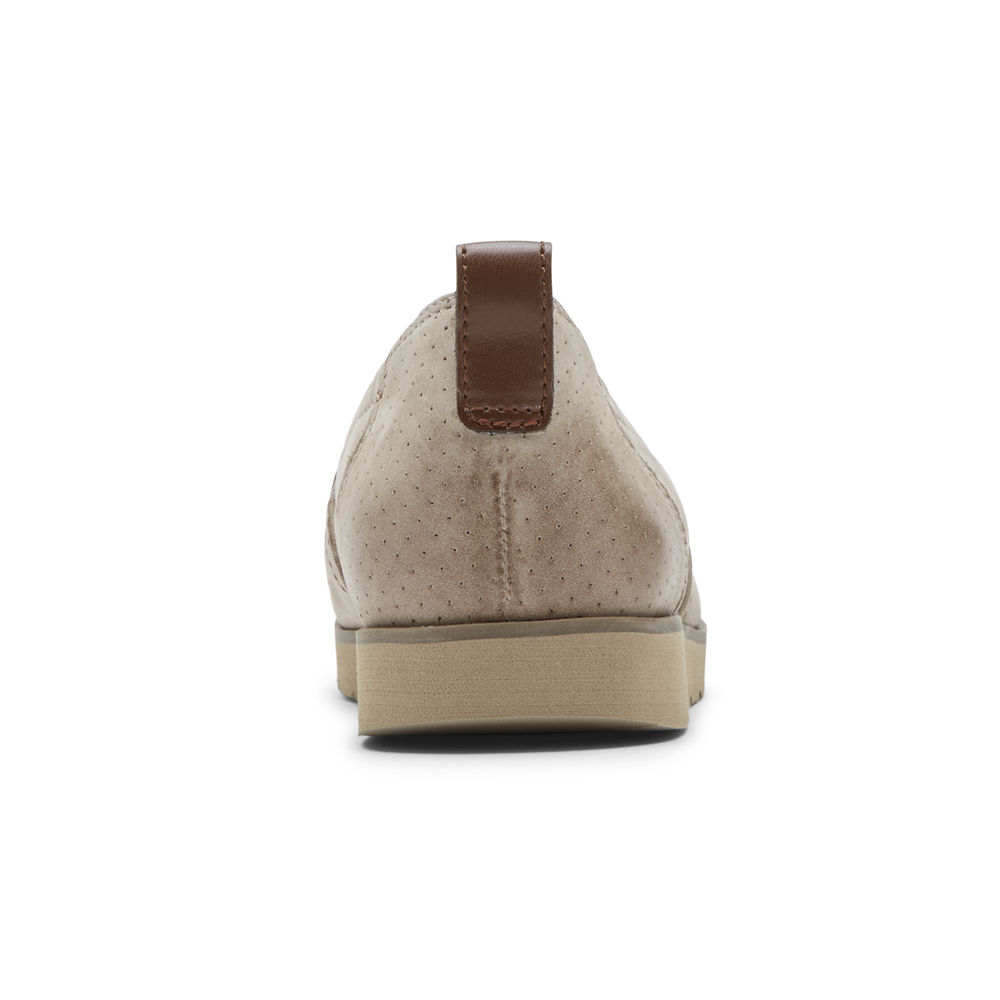 Rockport Slip-Ons Dame Beige - Cobb Hill Laci - SNML13459